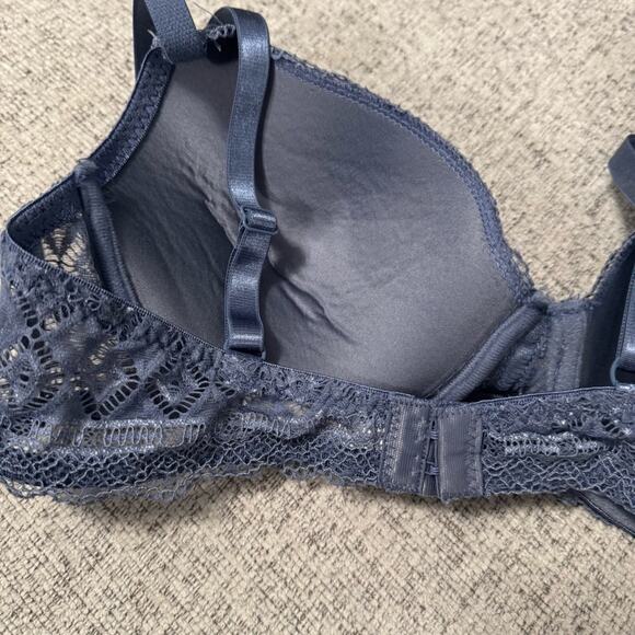 Adrienne Vittadini Studio Blue Lace Overlay Underwire Bra Women's Size 36B - Picture 4 of 7